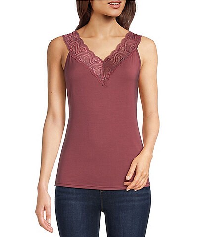 Modern Movement Reversible Lace-Trimmed Microfiber Camisole