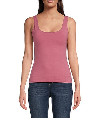 Modern Movement Sleeveless Scoop Neck Step In Tank Top
