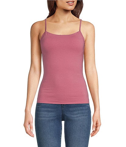 Modern Movement Step-In Sleeveless Square Neck Shelf-Bra Cami
