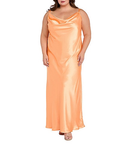 Morgan & Co. Plus Size Sleeveless Draped-Front/X-Back Dress
