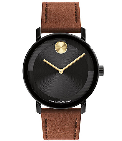 Movado Bold Men's Evolution 2.0 Quartz Analog Leather Strap Watch