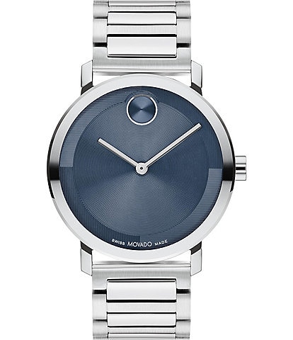 Movado Bold Men's Evolution 2.0 Quartz Analog Blue Dial Stainless Steel Bracelet Watch