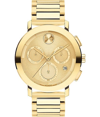 Movado Bold Men's Evolution 2.0 Quartz Chronograph Gold Tone Stainless Steel Bracelet Watch