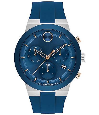 Movado Bold Men's Quartz Chronograph Silicone Strap Watch