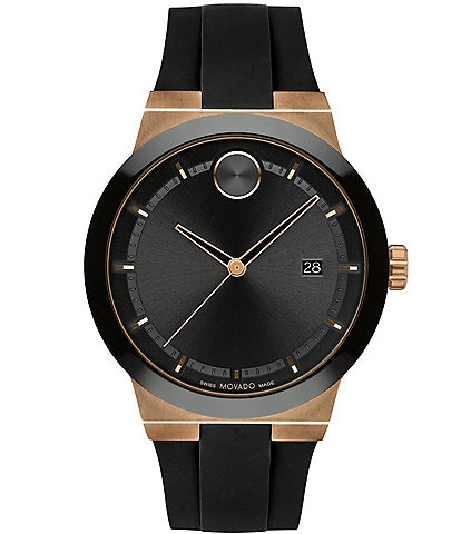 Movado BOLD Men's Swiss Quartz Analog Black Silicone Strap Watch