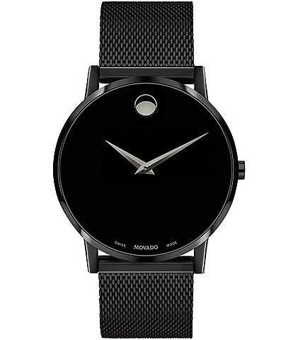 Movado Museum Classic Black Mesh Bracelet Watch