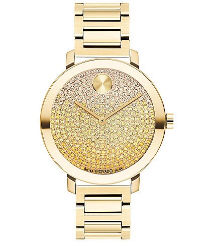 Movado Bold Women's Evolution Ombre Crystal Quartz Analog Gold Bracelet Watch