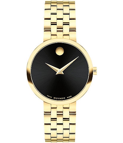 Movado Bold Women's Museum Classic Quartz Analog Gold Tone Stainless Steel Bracelet Watch