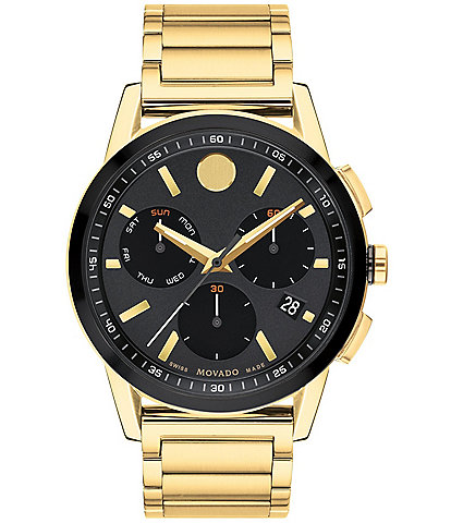 Movado Men's Museum Sport Chronograph Gold Stainless Steel Bracelet Watch