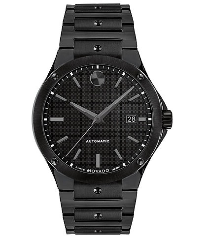 Movado Men's S.E. Automatic Black Stainless Steel Bracelet Watch