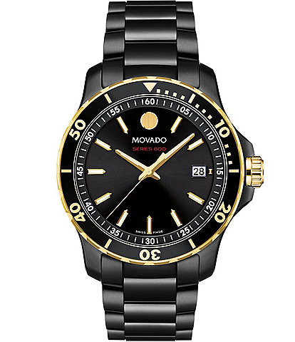 Movado Men's Series 800 Black PVD Stainless Steel 3-Hand Bracelet Watch