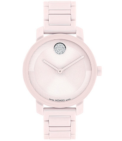 Movado Women's Bold 2.0 Quartz Analog Pink Ceramic Bracelet Watch