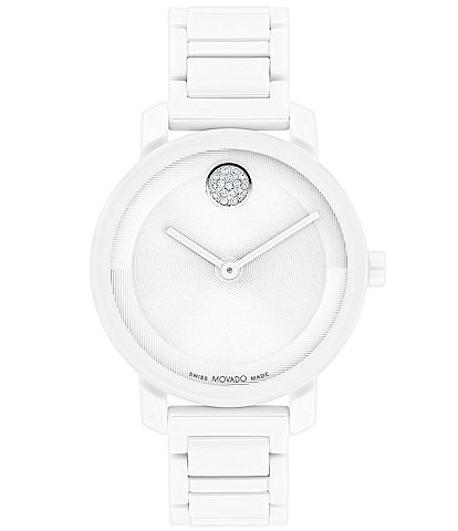 Movado Women's Bold 2.0 Quartz Analog White Ceramic Bracelet Watch