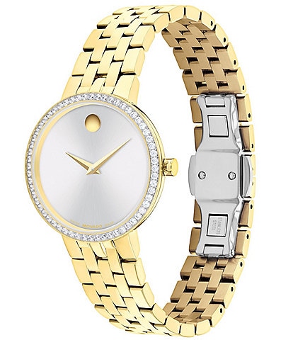Movado Women's Museum Classic Quartz Analog Gold Tone Stainless Steel Bracelet Watch