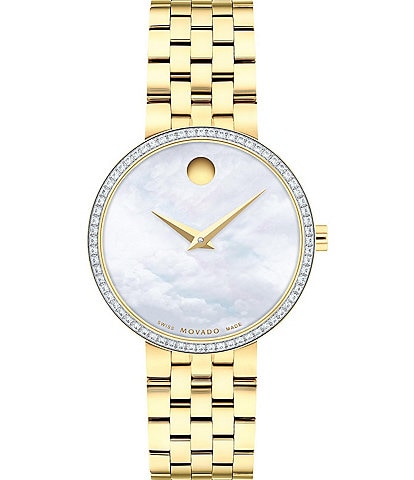 Movado Women's Museum Classic Quartz Analog Yellow Gold PVD Stainless Steel Bracelet Watch