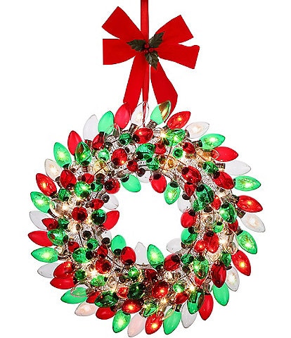 Mr. Christmas 17 in. Retro C9 Bulb Red & Green Wreath