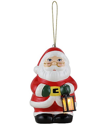 Mr. Christmas Ceramic Nostalgic Santa Light Up Ornament