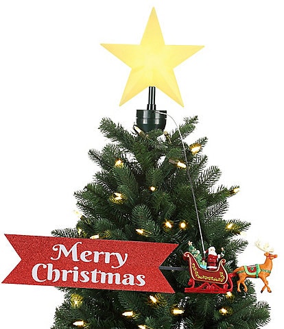 Mr. Christmas LED Lighted & Animated Santa's Sleigh Tree Topper
