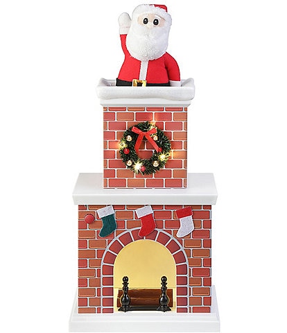 Mr. Christmas LED Lighted & Animated Santa Chimney Decor Figurine