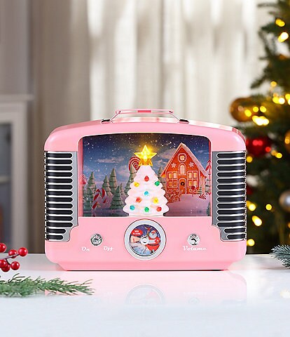 Mr. Christmas LED Lighted 12#double; Nostalgic Pink Tree Radio