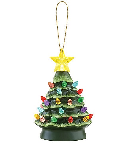 Mr. Christmas LED-Lighting Nostalgic Green Ceramic Miniature Tree Ornament