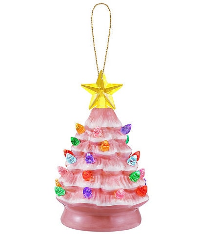 Mr. Christmas LED-Lighting Nostalgic Pink Ceramic Miniature Tree Ornament