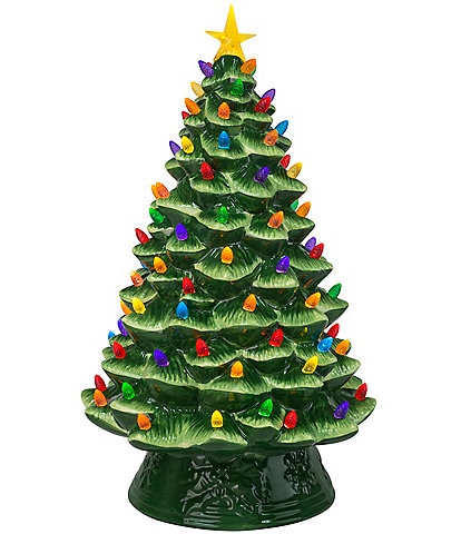 Mr. Christmas Nostalgic 18#double; Ceramic LED Tabletop Christmas Tree