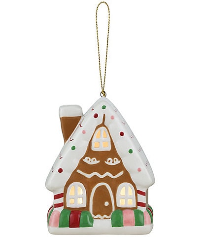 Mr. Christmas Nostalgic Ceramic Lit Gingerbread House Ornament