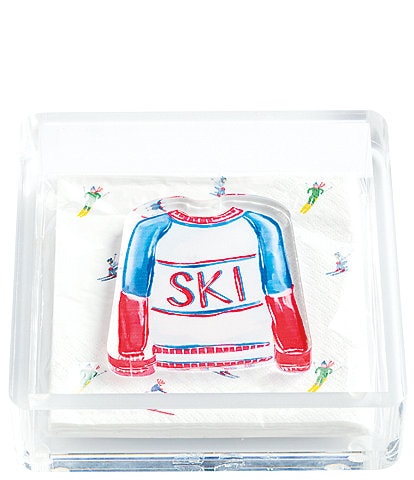 Mud Pie Apres Ski Acrylic Napkin Caddy Set