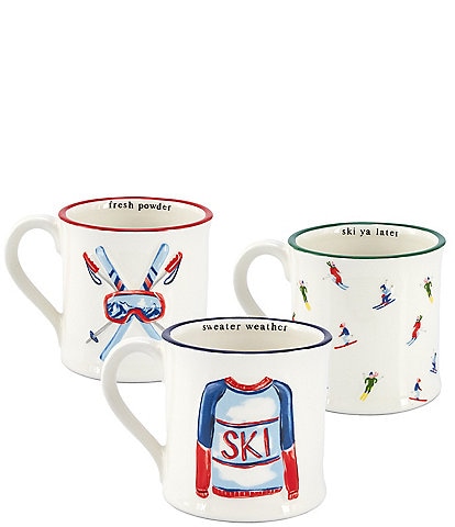 Mud Pie Apres Ski Collection Mugs, Set of 3