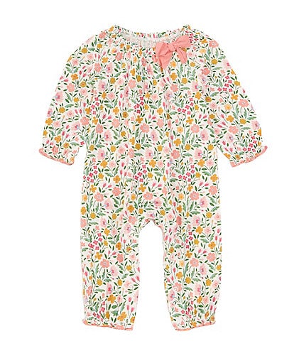 Mud Pie Baby Girls 3-12 Months Long Sleeve Ditsy Floral Printed Coverall