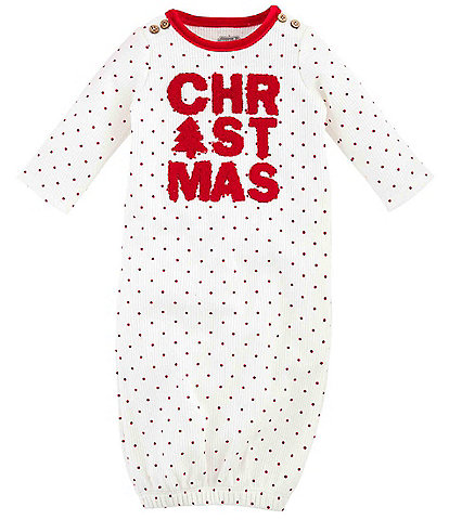 Mud Pie Baby Girls Newborn-3 Months Take Me Home Dotted Christmas Gown