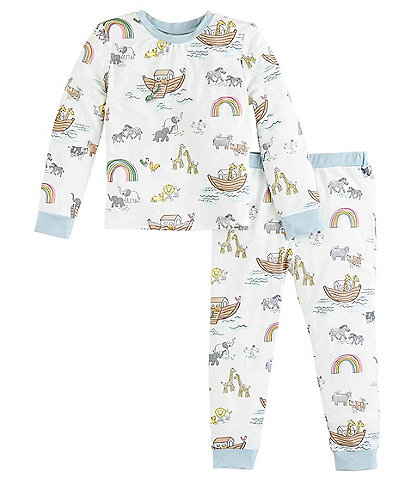 Mud Pie Baby/Little Boys 9 Months - 5T Noah's Ark Long-Sleeve Pajama Tee & Pajama Pant Set