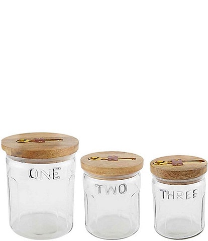 Mud Pie Bistro Collection Glass Canister Set
