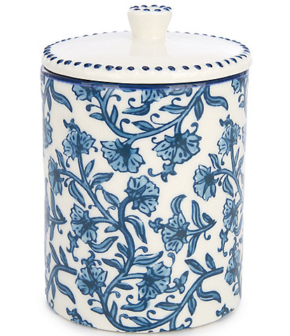 Mud Pie Block Print Storage Covered Jar