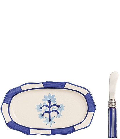 Mud Pie Blue Willow Collection Single Flower Everything Plate