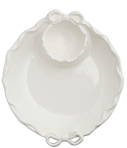 Mud Pie Ceramic Bow Detail Chip And Dip Set