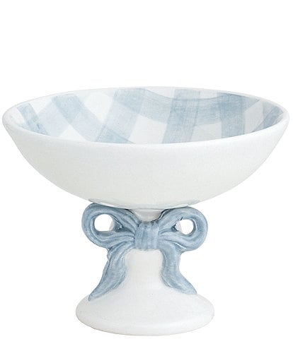 Mud Pie Bow Collection Gingham Pedestal Candy Dish