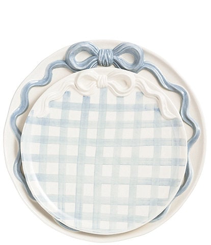 Mud Pie Bow Collection Nested Platter Set