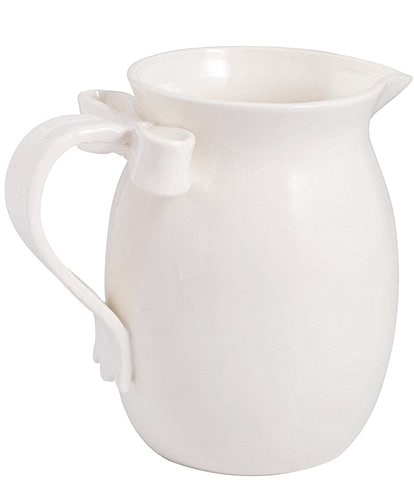 Mud Pie Bow Collection White Pitcher