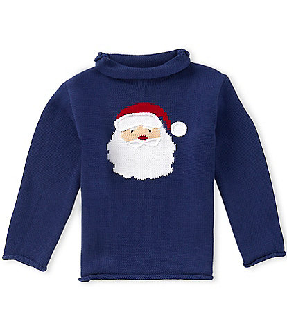 Mud Pie Boys Long Sleeve Santa Applique Sweater