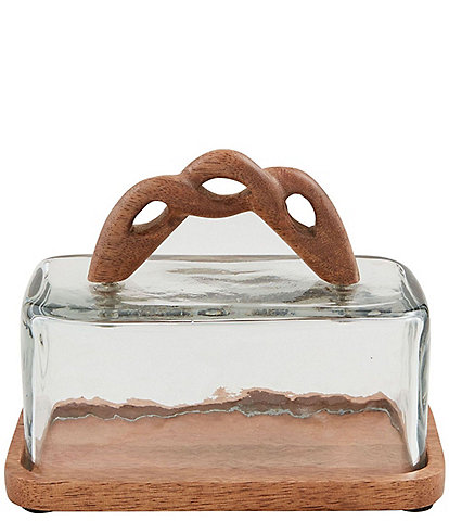 Mud Pie Braided Handle Butter Cloche