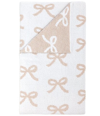 Mud Pie Chenille Knit Bow Blanket