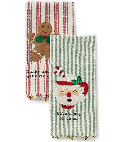 Mud Pie Christmas Felt Sequin Towel Set