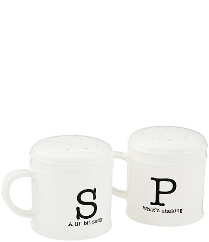 Mud Pie Circa Collection Salt And Pepper Sentiment Shaker Set