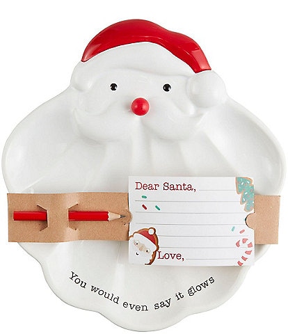 Mud Pie Circa Light-Up Dear Santa Plate Set