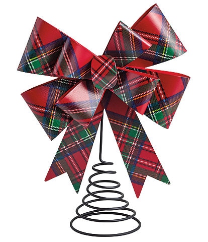 Mud Pie Classic Christmas Collection Tartan Bow Tree Topper
