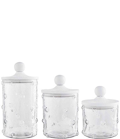 Mud Pie Classic Home Collection Hobnail Glass Canisters, Set of 3