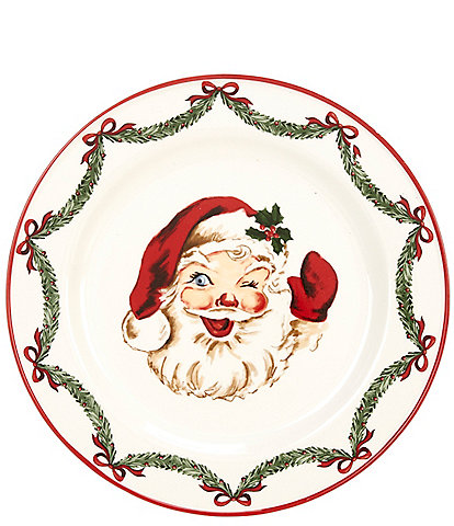 Mud Pie Classic Santa Dinner Plates, Set of 2