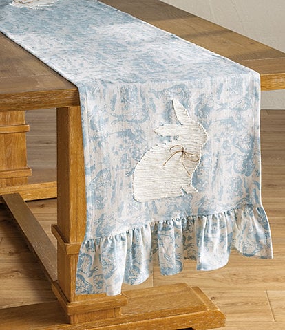Mud Pie Embroidered Bunny Table Runner, 72#double;